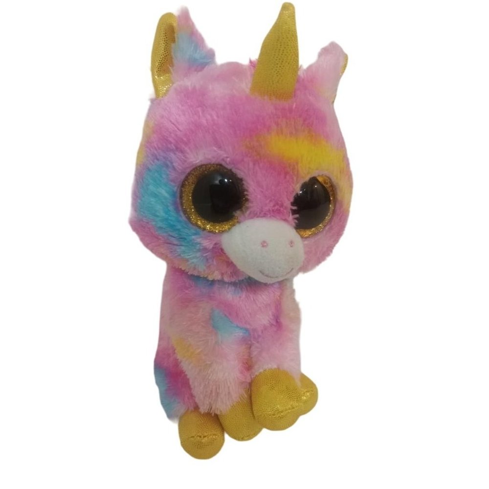 Ty Beanie Boos Plush Fantasia The Unicorn Pink Big Eyes Stuffed Animal 6 In
